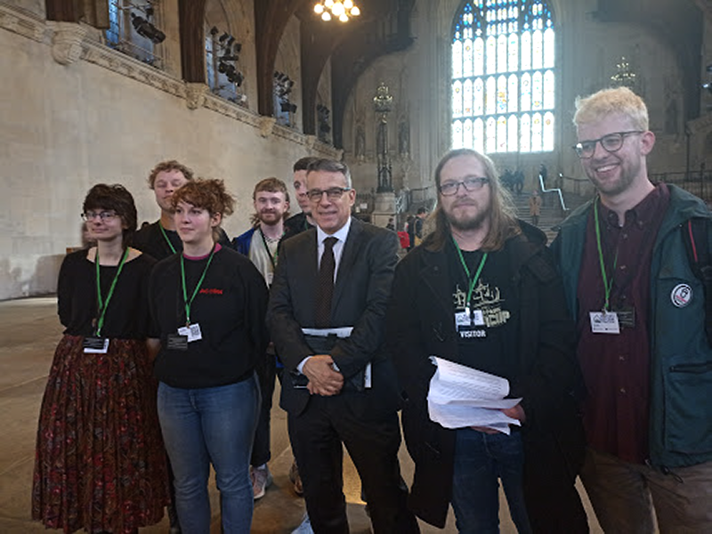 Meeting with Jeff Smith MP in the Great Hall at Westminster.
